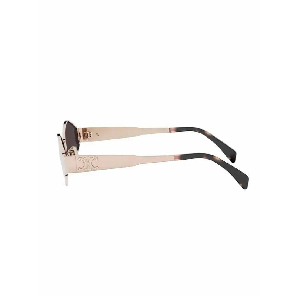 New Celine CL40254U 28A Sunglasses Rose Gold Geometric Shape Authentic